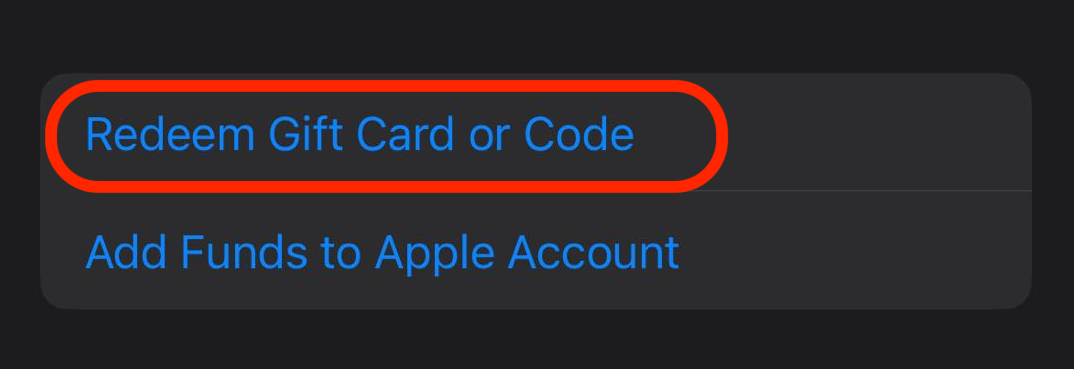 步骤3：选择兑换礼品卡或代码